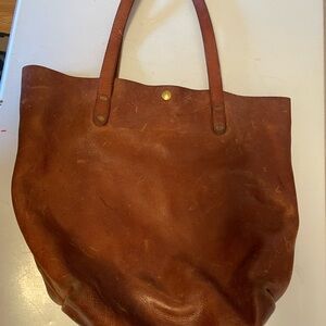 Elegant Brown Leather KMM&CO. Tote Bag